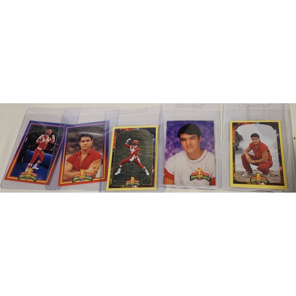 Lot Of 5 Red Ranger Power Ranger Card Collectable Vintage Series 2